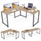 2-Person L-Shaped Long Reversible Computer Desk with Monitor Stand and Steel Frame